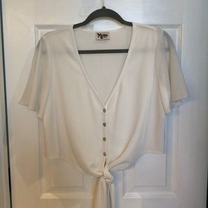 Show Me Your Mumu cropped tie blouse